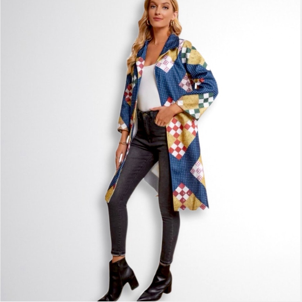 Boho Patchwork Coat Sz. Medium - Picture 3 of 8